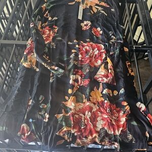Floral Black Midi Dress